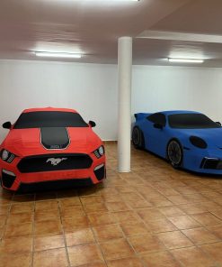a mustang and a porsche covered by our printed made to measure covers